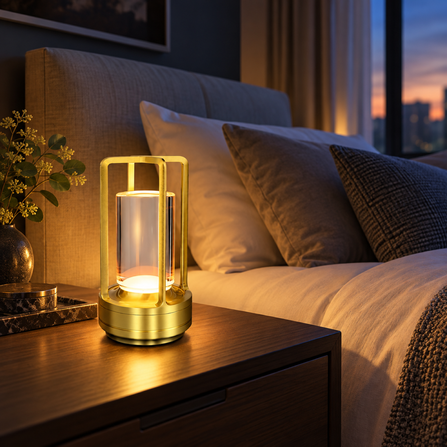Crystal Table LED Lamp - Twin Cone