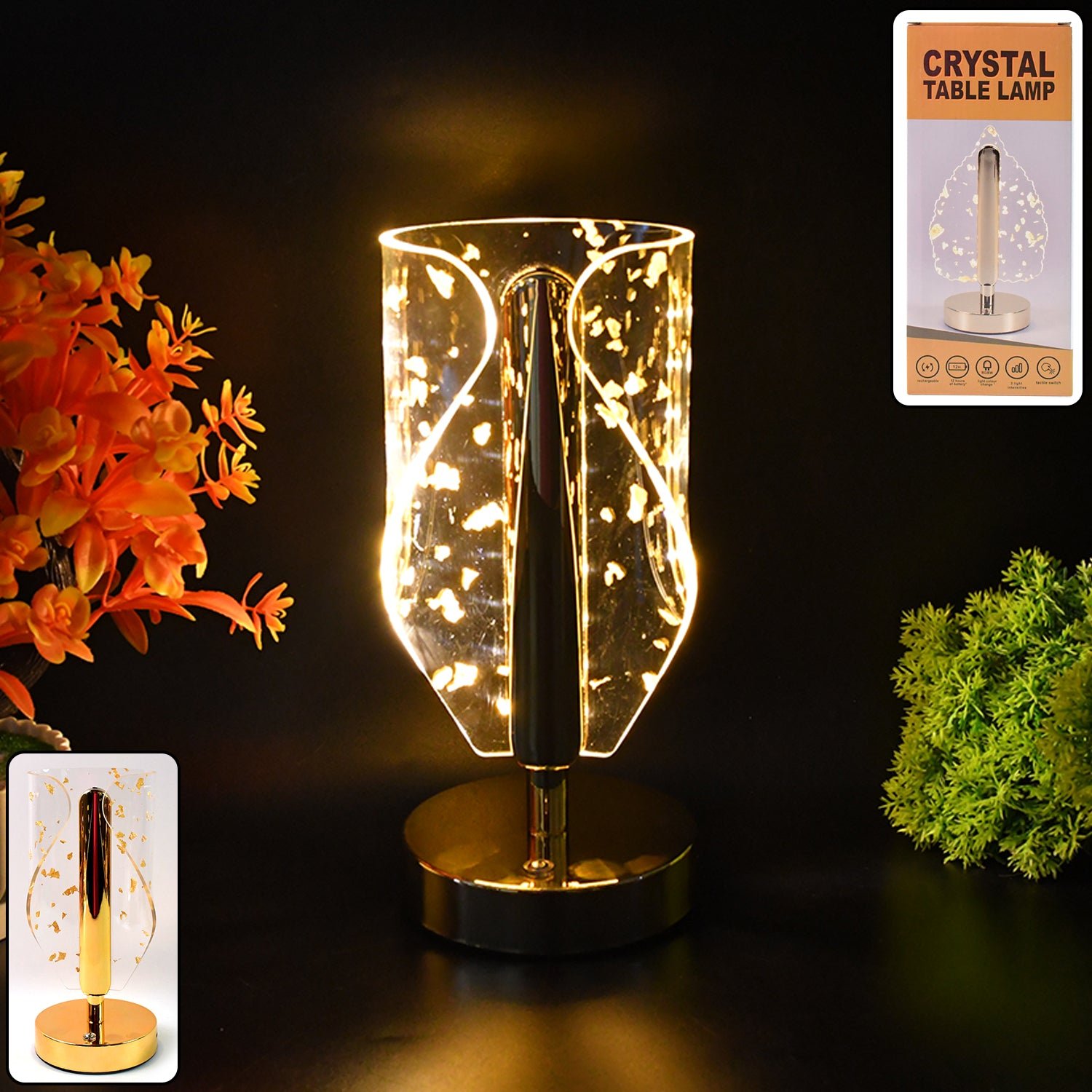 Crystal Table LED Lamp - Elegant Shade