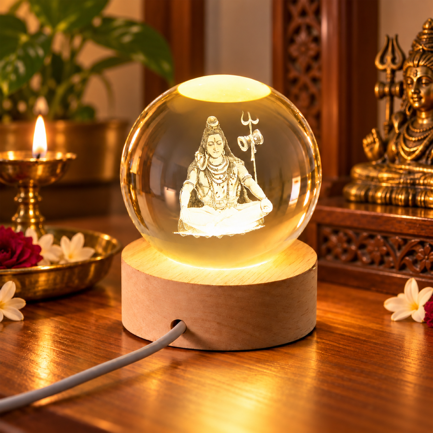 Mahadev Crystal Ball Lamp